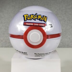 Pokemon TCG Premier Ball Tin White Red Sealed 3 Booster Packs 2 Stickers C25 NWT